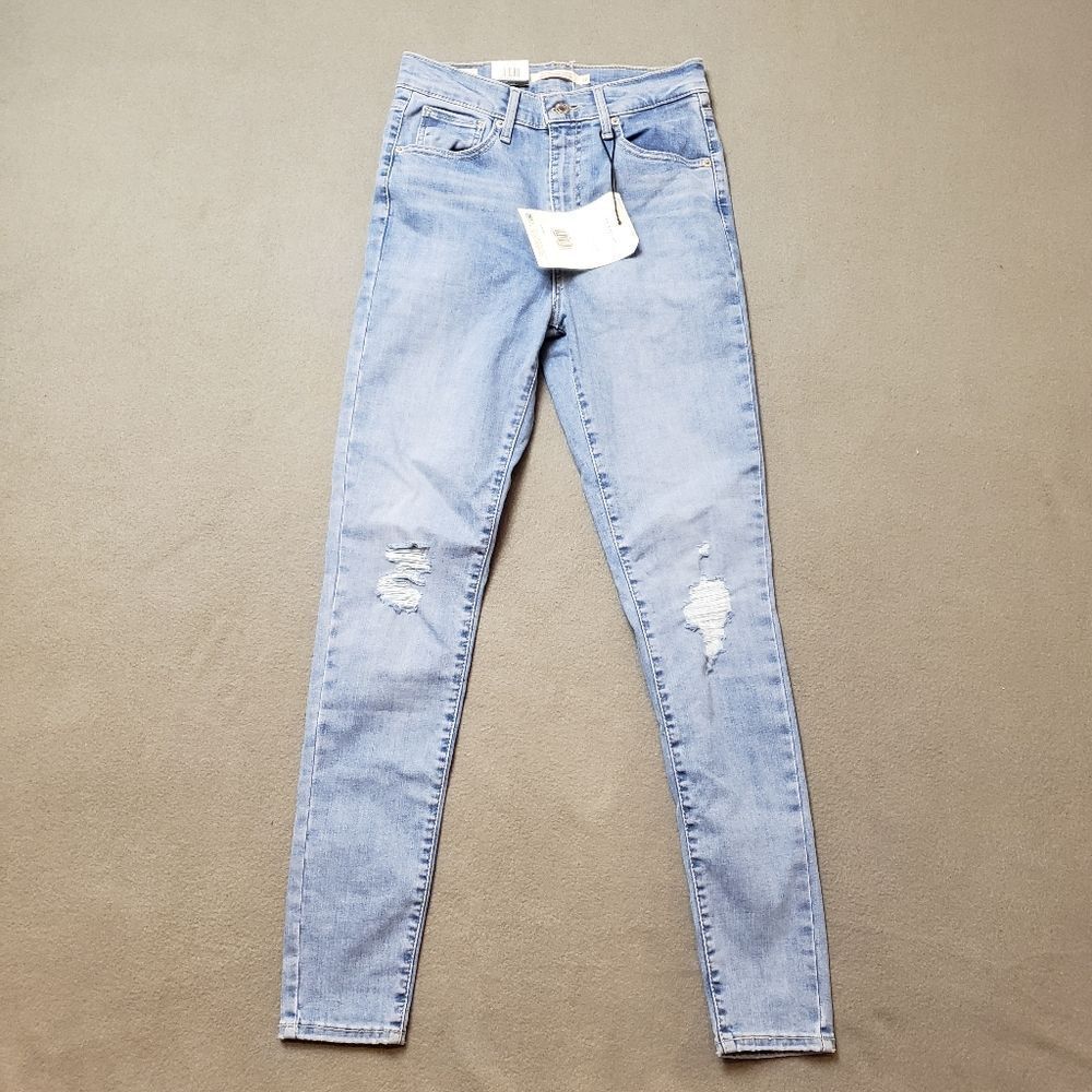 Light Blue Distressed Women's Skinny Jeans